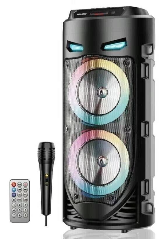 Diffusore portatile cassa bluetooth mp3 karaoke usb aux 10 watt 1500mah ZQS4239