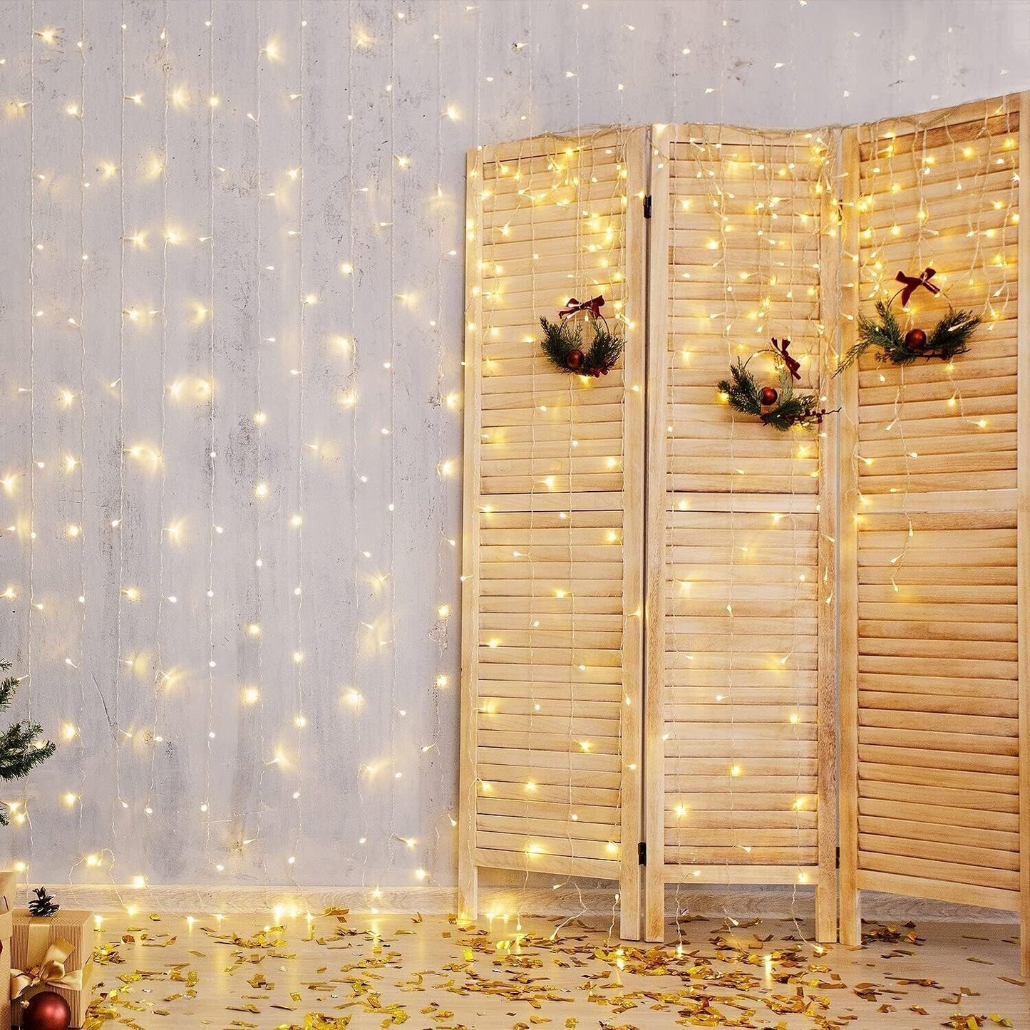 SALCAR Tenda con Catena di Luci LED, 3 x 3 m, impermeabilità IP44, Stelle LED A
