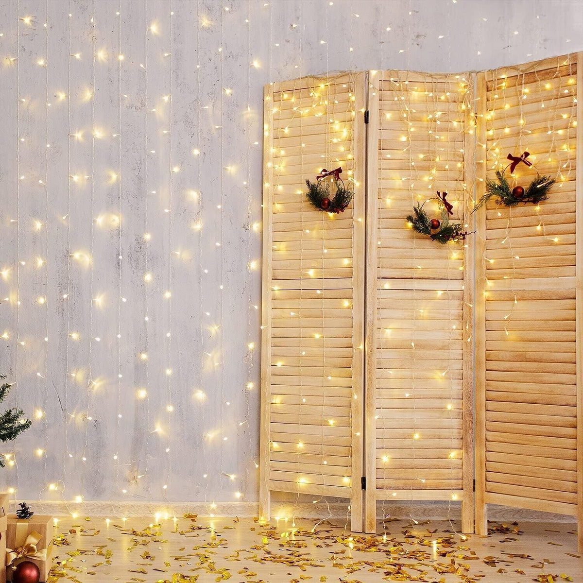 SALCAR Tenda con Catena di Luci LED, 3 x 3 m, impermeabilità IP44, Stelle LED A