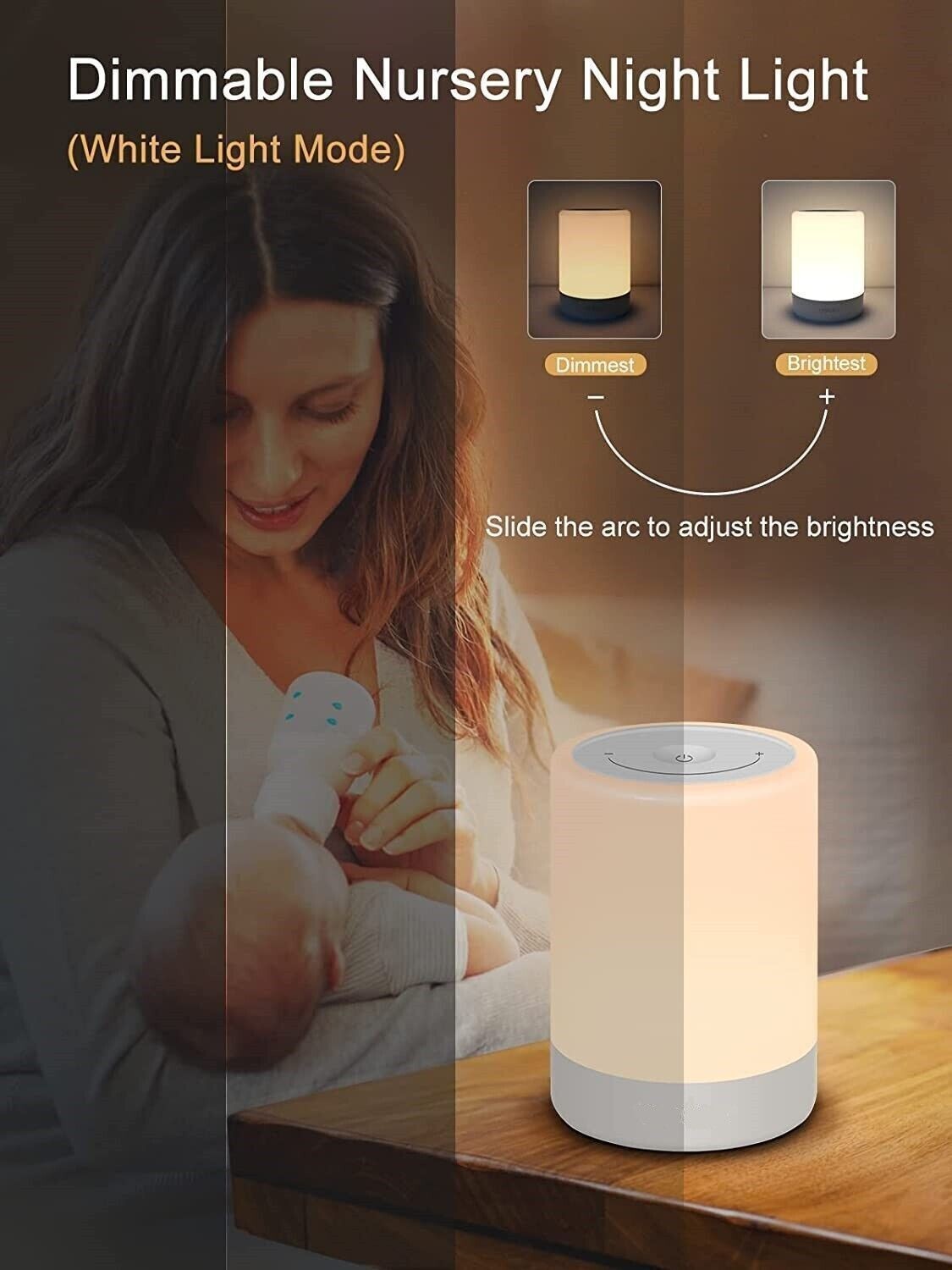 Luce Notturna per Asilo Nido per Bambini Lampada Touch Ricaricabile Cambia