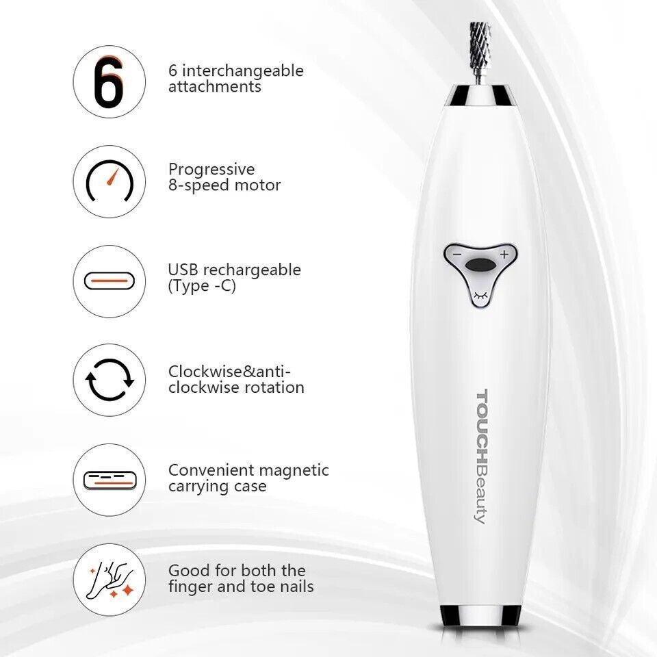 Set Manicure e Pedicure Elettrico, TOUCHBeauty Trapano per Unghie Elettrico