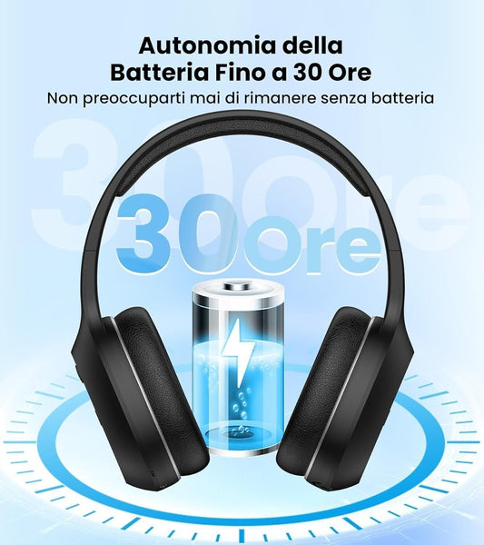 Edifier W600BT Cuffie Bluetooth Over Ear 30h Microfono Multipoint AUX 3,5mm Nero