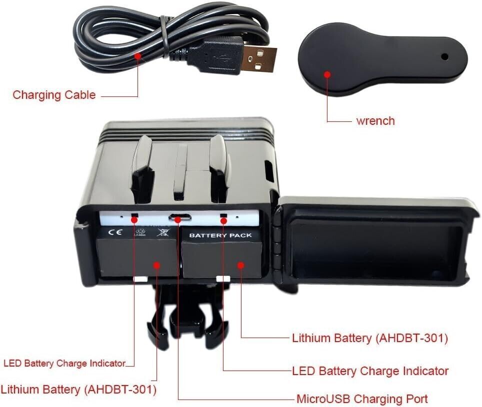 Suptig luce di riempimento a LED con doppia batteria, ad alta potenza