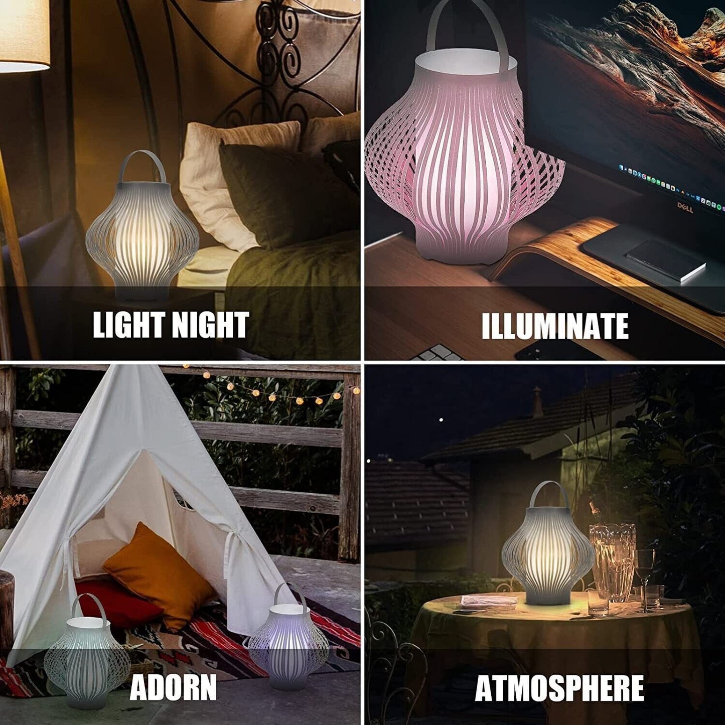 Lampada da esterno a LED Lampada da Lampada da Tavolo Senza Fili 8 colori