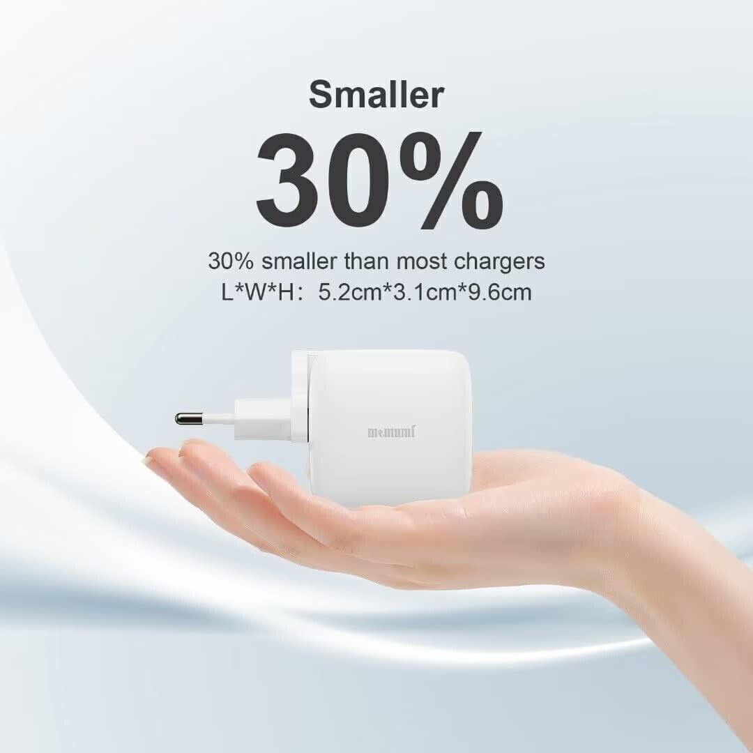 Caricatore memumi 65W USB C & USB A, 3 Porte Alimentatore per MacBook