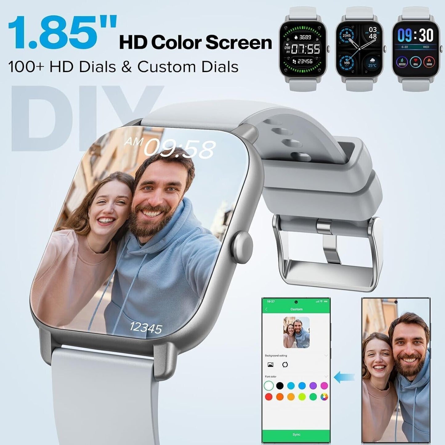 Aptkdoe Smartwatch Uomo Donna 47mm HD Schermo Orologio con Contapassi Cardiofreq