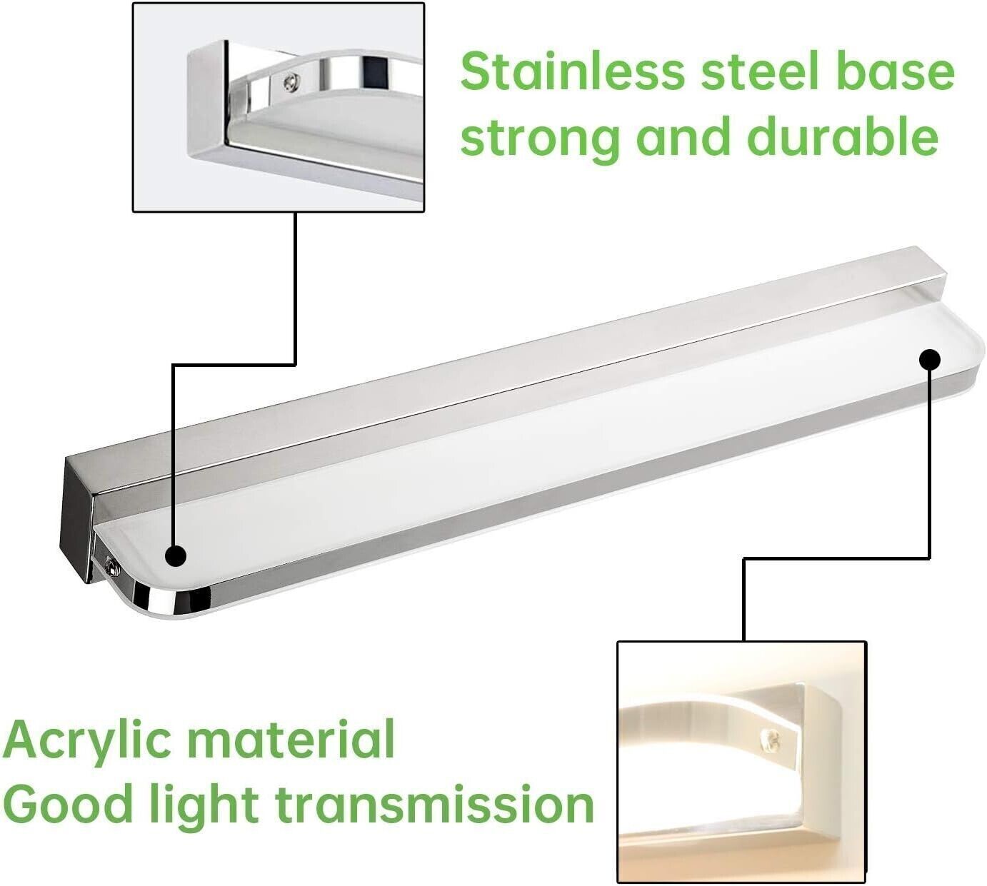 Lampada Specchio Bagno 9W 42CM - Lampada da Specchio IP44 per Bagno - Applique