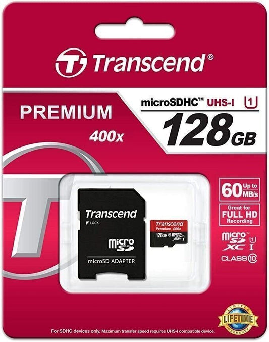 Transcend TS128GUSDU1 Scheda di Memoria MicroSDXC da 128 GB con Adattatore