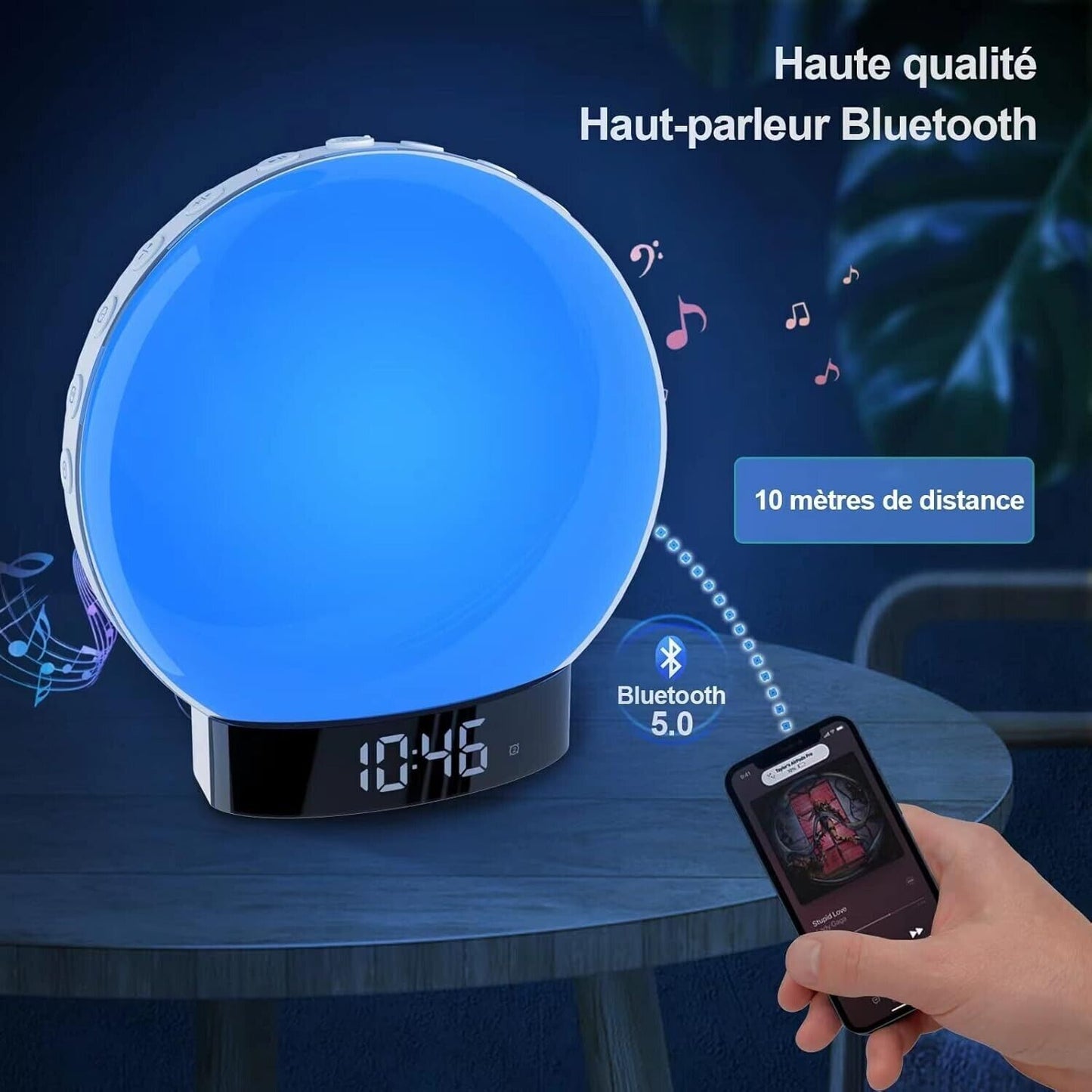 Wake up Light Luce Sveglia snooze alba da Comodino Altoparlante bluetooth FM