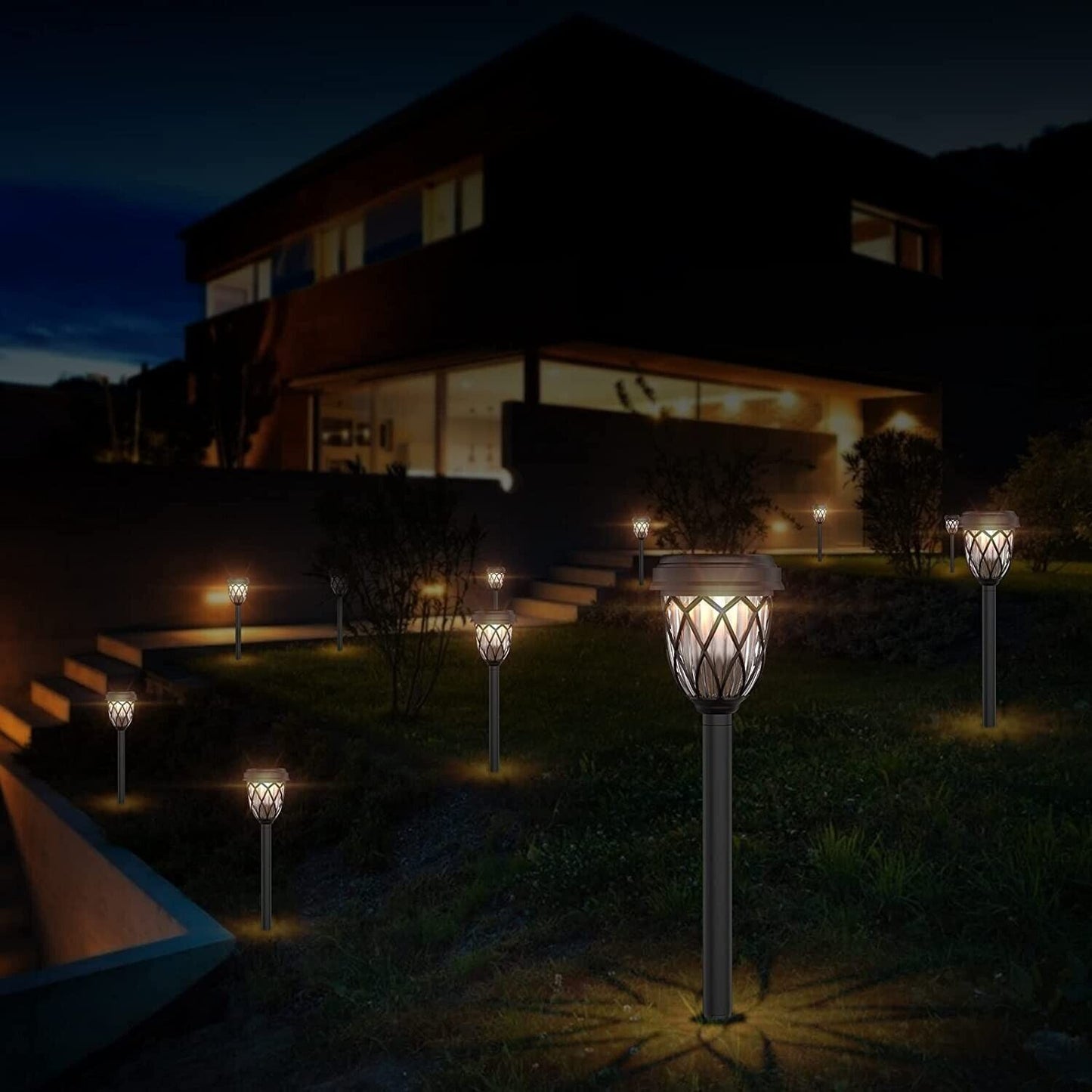 Lampada solare da giardino,luce bianca calda,per esterni, con IP44, impermeabile