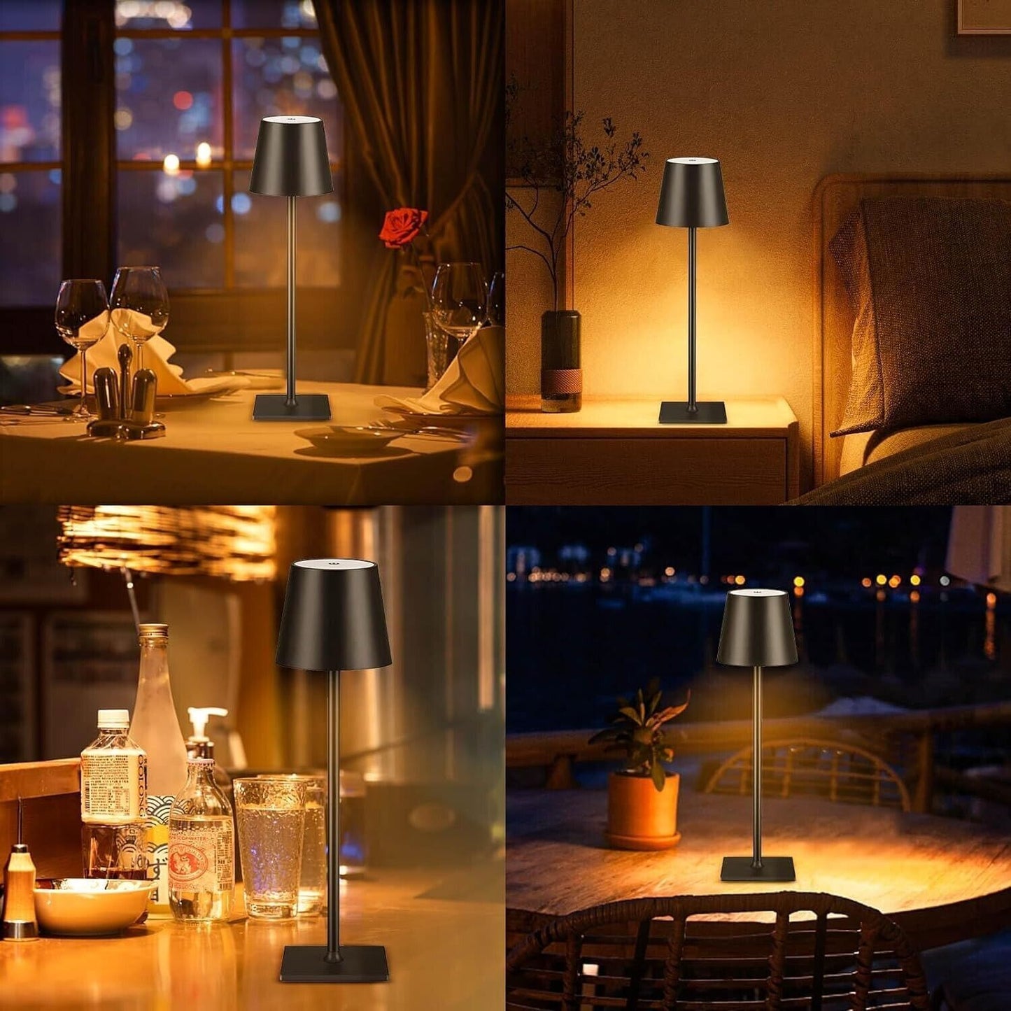 Lampada da tavolo senza fili, lampada da tavolo a LED portatile, lampada