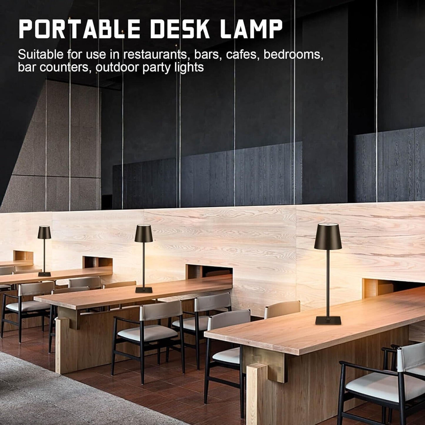 Lampada da tavolo senza fili, lampada da tavolo a LED portatile, lampada