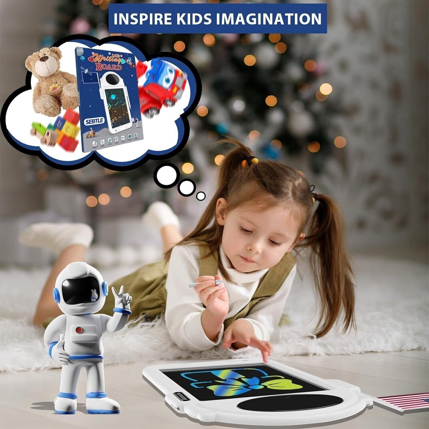 Tavoletta LCD per Scrittura Bambini, Lavagna per Scarabocchio Cancellabile da 8