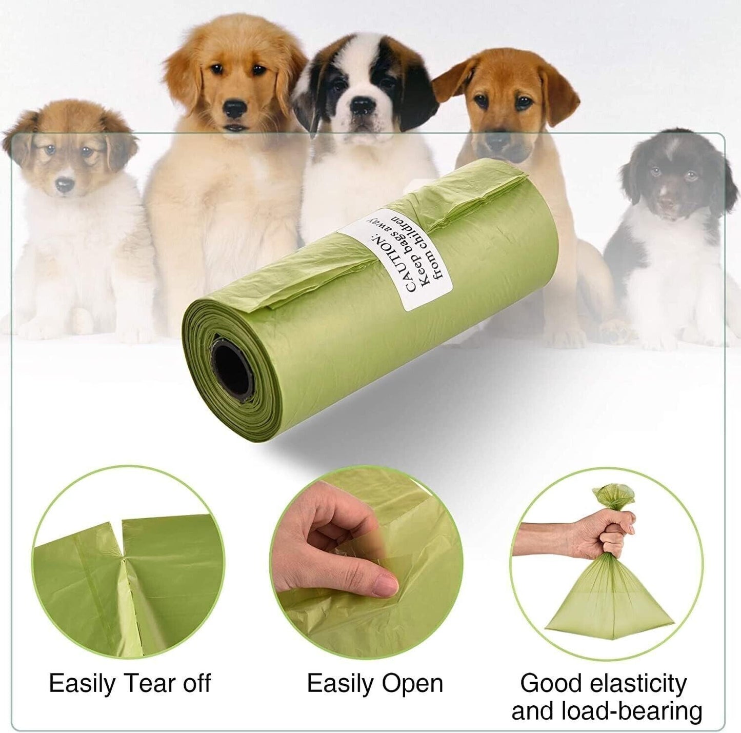 Sacchetto per escrementi di cane OUGED 630 pezzi,42 rotoli di ricarica con 2 dis