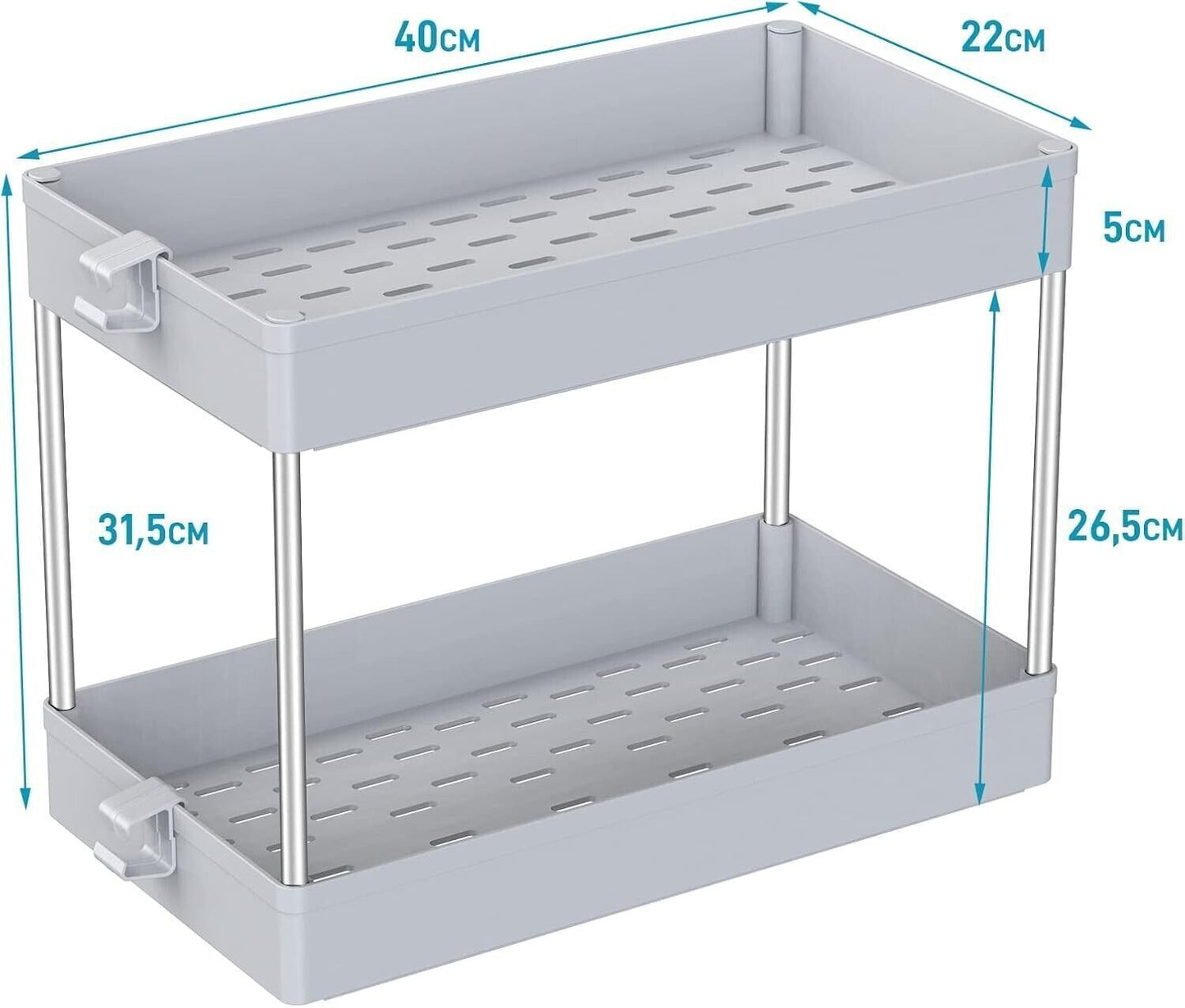 Scaffale Organizer sottolavello cestino per ripiano bagno portaoggetti