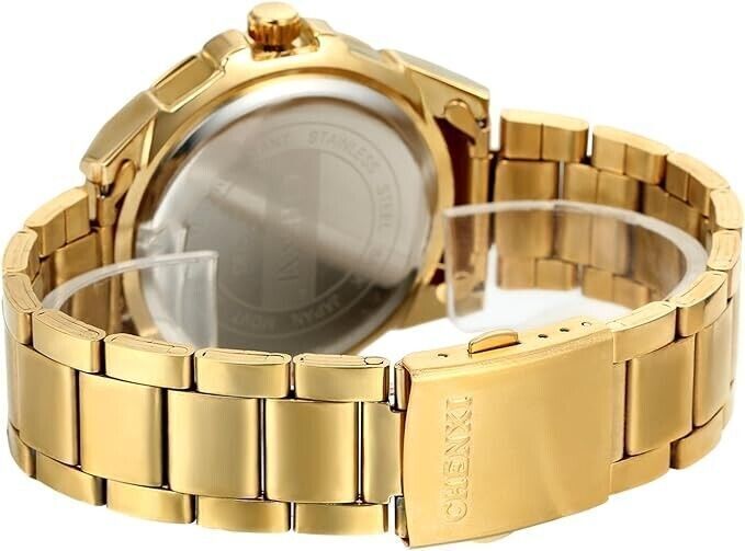 Orologio da uomo Chenxi in acciaio inossidabile tono oro, quarzo giapponese