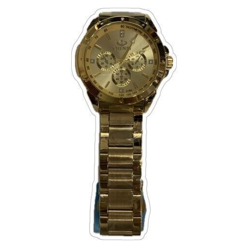 Orologio da uomo Chenxi in acciaio inossidabile tono oro, quarzo giapponese