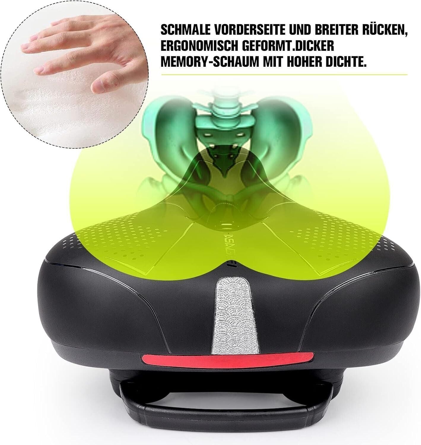 Sella per bicicletta HASAGEI Sella in gel comoda per bicicletta larga ergonomica