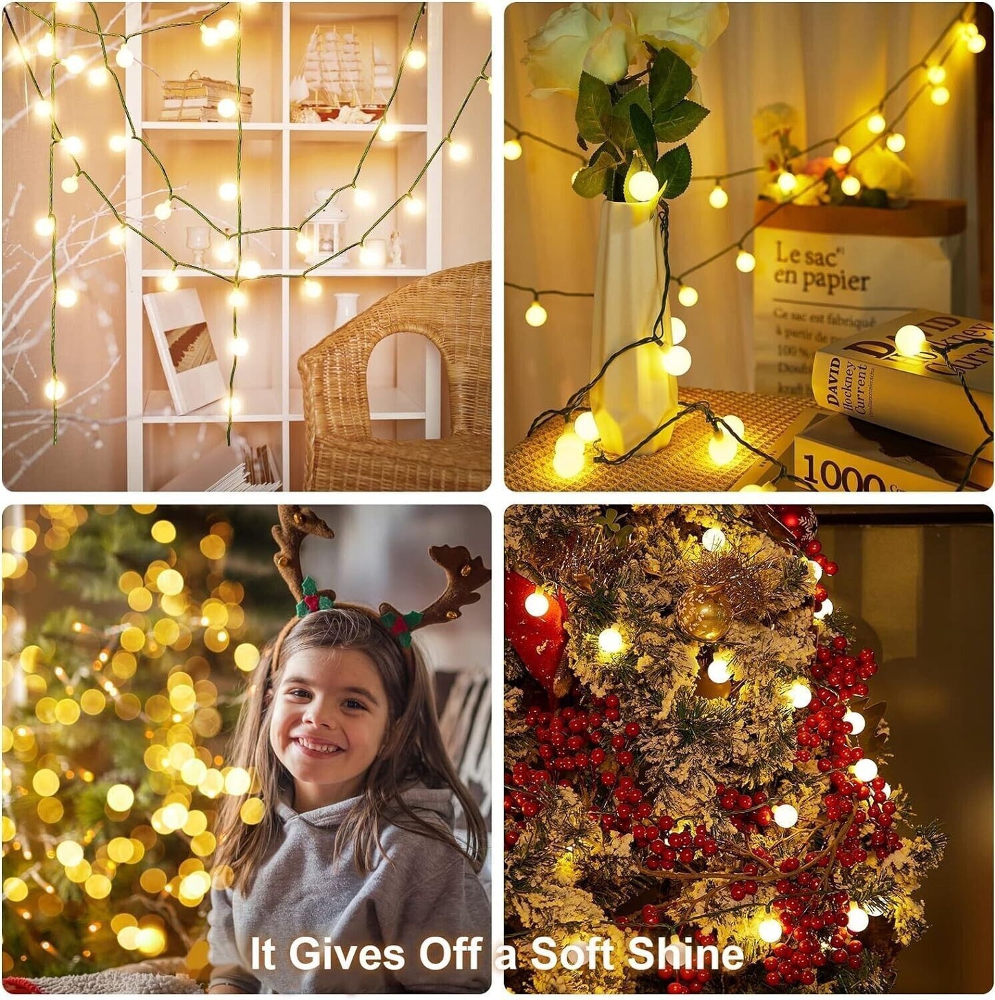 Luci Natale Interno Lucine Balcone - Decorative Catena Luminosa 15M