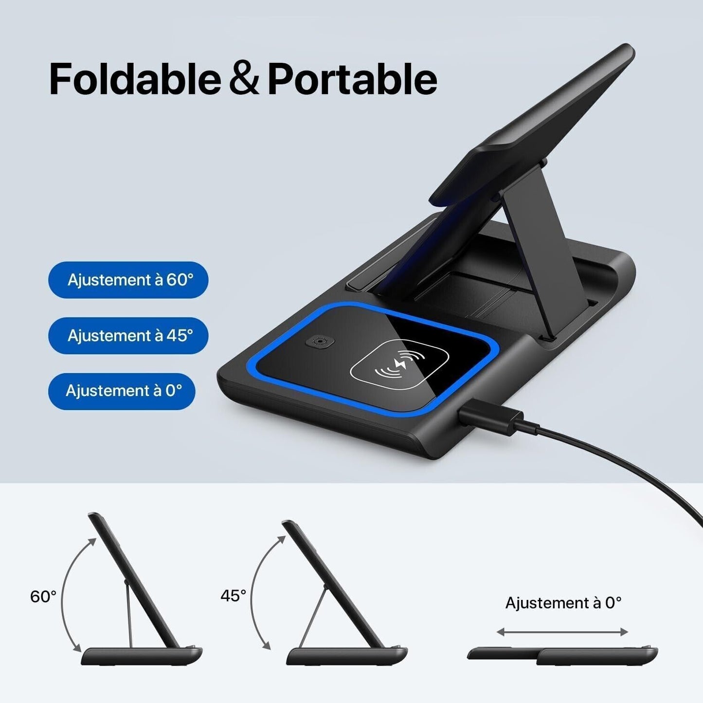 Caricabatterie wireless, stazione di ricarica wireless 3 in 1, magnetico veloce