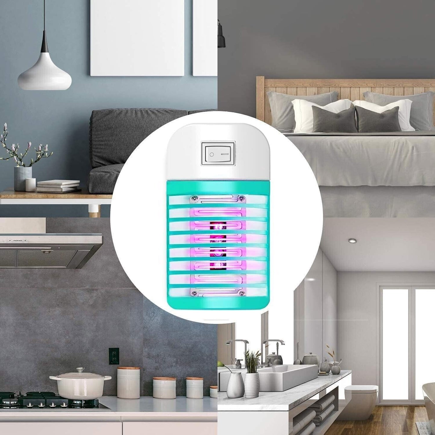 Set 4 Zanzariere Elettriche Insetticida Anti Zanzare Mosche,One-plug in Mosquito