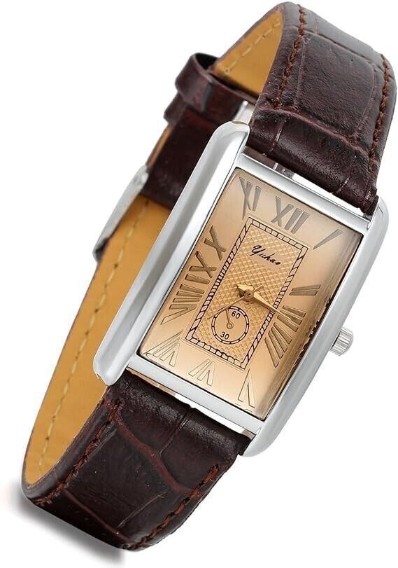 Lancardo Orologio analogico al quarzo quadrato, vintage, retrò Unisex