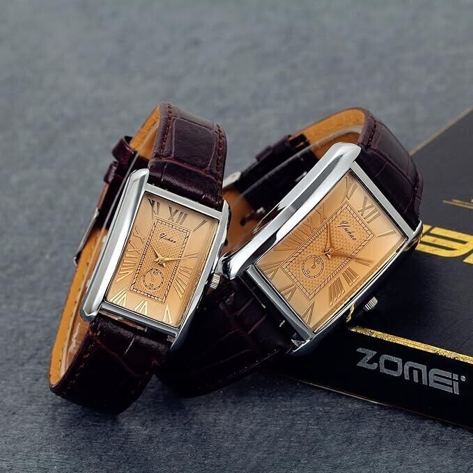 Lancardo Orologio analogico al quarzo quadrato, vintage, retrò Unisex
