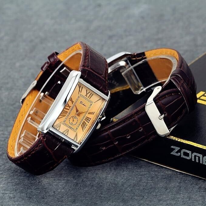Lancardo Orologio analogico al quarzo quadrato, vintage, retrò Unisex