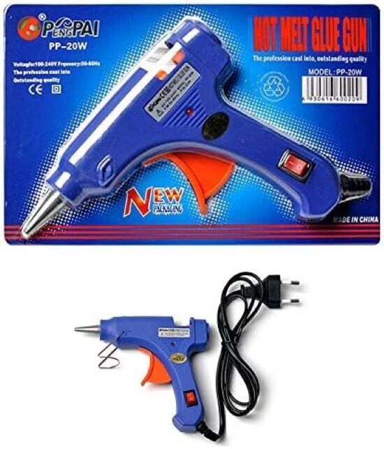 PENGPAI Mini pistola per colla a caldo con stick di colla da 60 pezzi