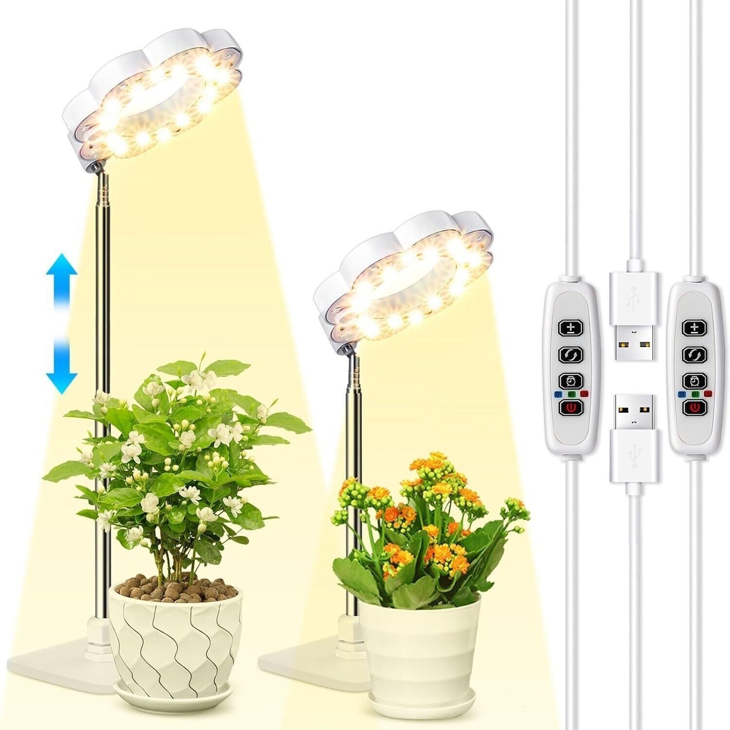 Lampade 24 LED dimmerabile per piante da interno regolabile a spettro con timer