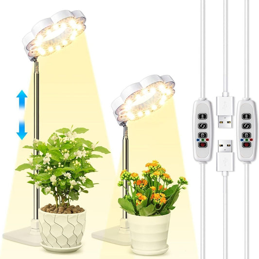 Lampade 24 LED dimmerabile per piante da interno regolabile a spettro con timer