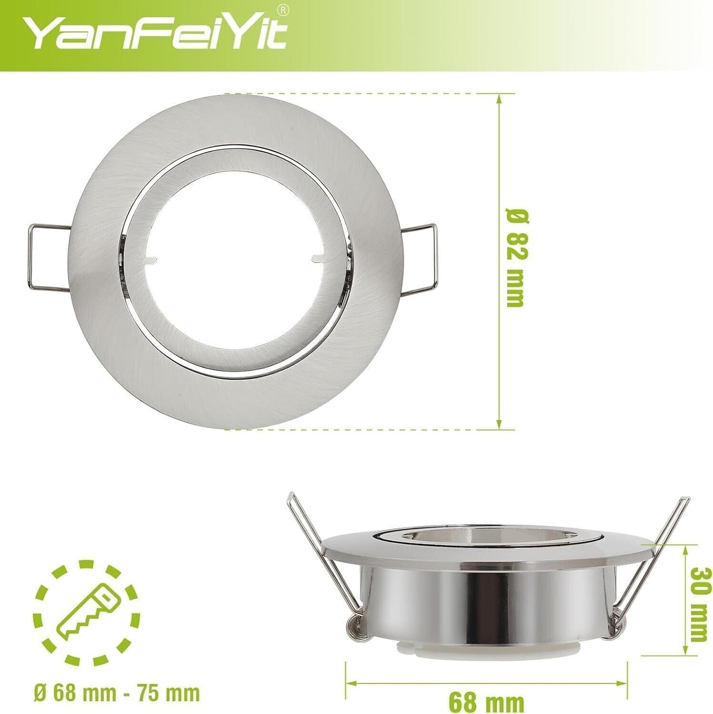YanFeiYit 5 faretti da incasso a LED, rotondi, cromati opachi, 5 Watt, bianco
