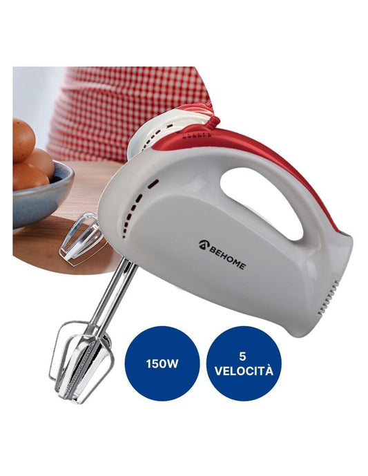 BEHOME Sbattitore elettrico 150W con 5 velocità di regolazione Frusta