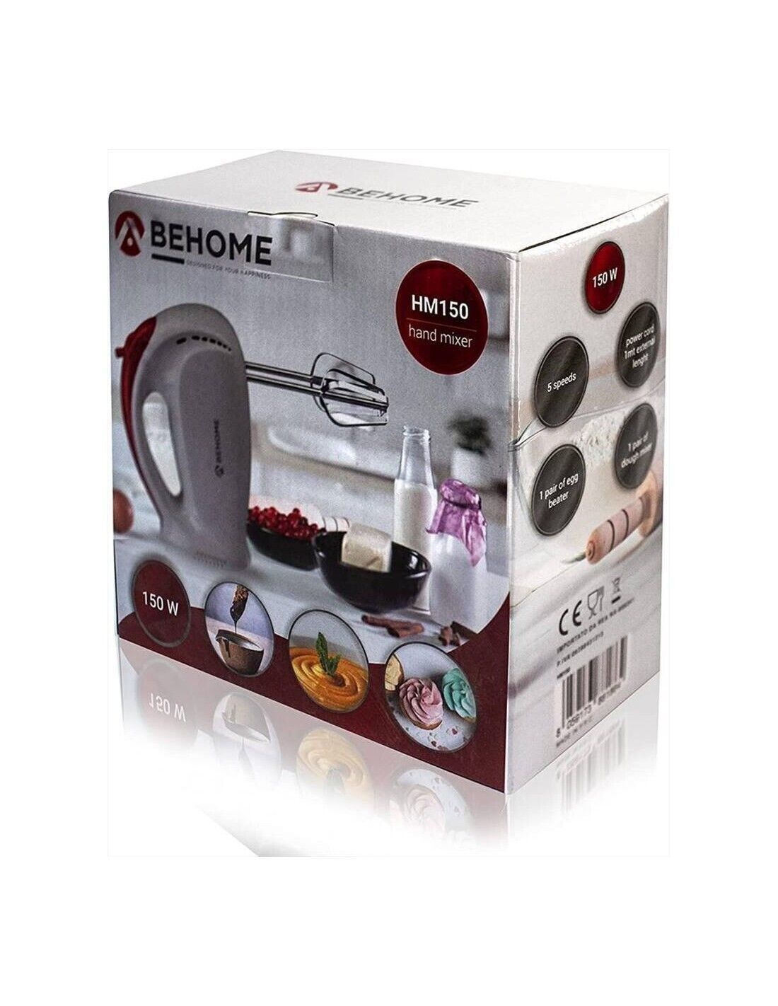 BEHOME Sbattitore elettrico 150W con 5 velocità di regolazione Frusta