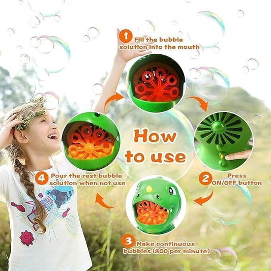 Macchina per Bolle di sapone per Bambini, a forma di Dinosauro Elettrica Automat