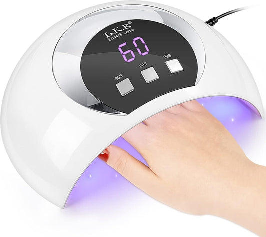 Lampada UV da 54 W per unghie in gel, lampada UV con 3 timer e ricarica USB