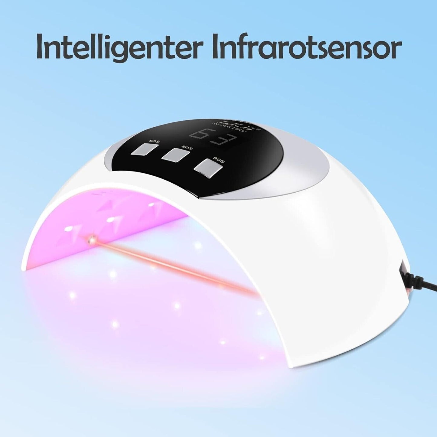 Lampada UV da 54 W per unghie in gel, lampada UV con 3 timer e ricarica USB