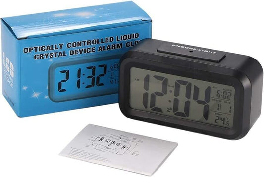 Sveglia Digitale, Comodino a Batteria Display LCD Sensore di luminosità Sveglia