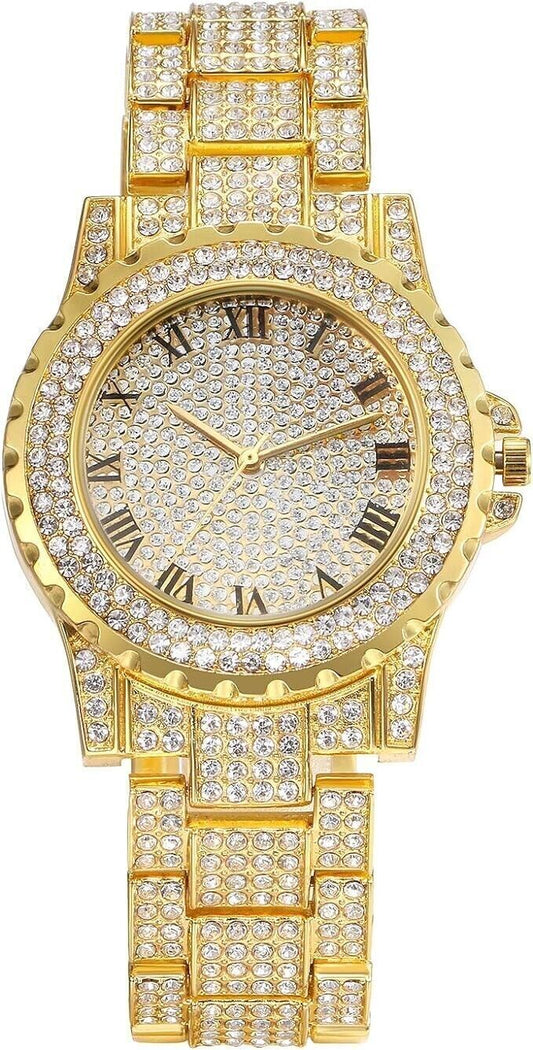 Orologio da Polso Uomo Donna al Quarzo con Cinturino in Lega, Quadrante Numeri