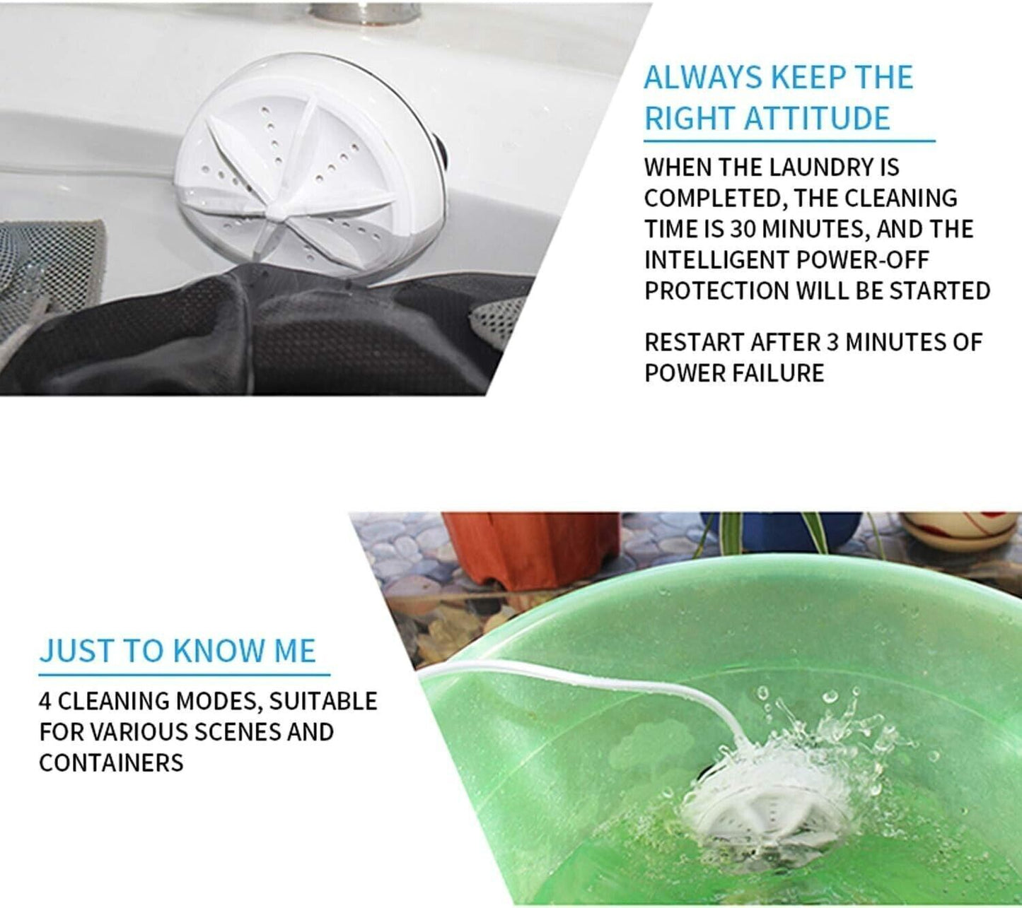 Goseare Mini Washing Machine MINI LAVATRICE PORTATILE AD ULTRASUONI USB VESTITI