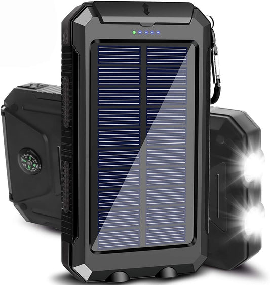 Caricabatterie Solare Solar Power Bank 20000Mah Impermeabile Portatile Di Backup