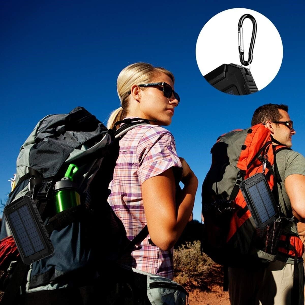 Caricabatterie Solare Solar Power Bank 20000Mah Impermeabile Portatile Di Backup