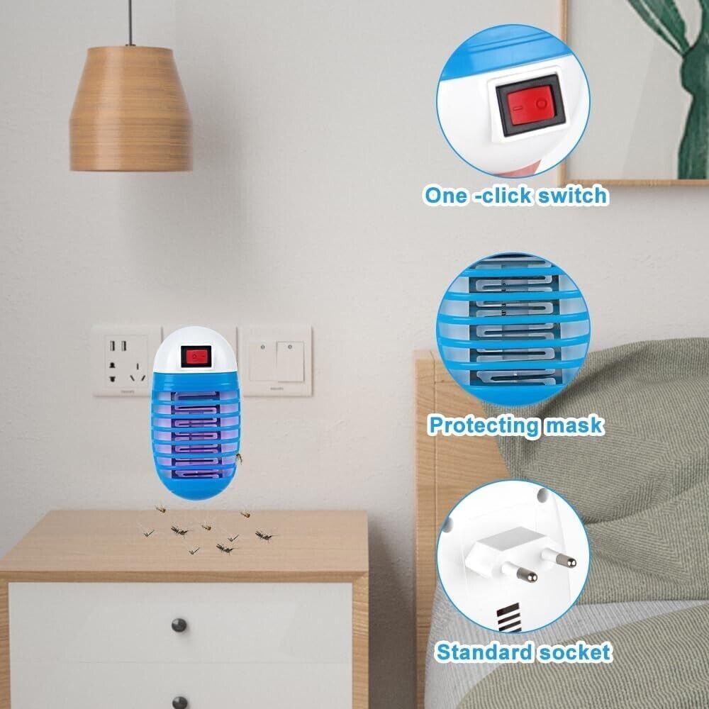 Lampada per zanzare, insetti elettrica, trappola per insetti UV - 4 pezzi