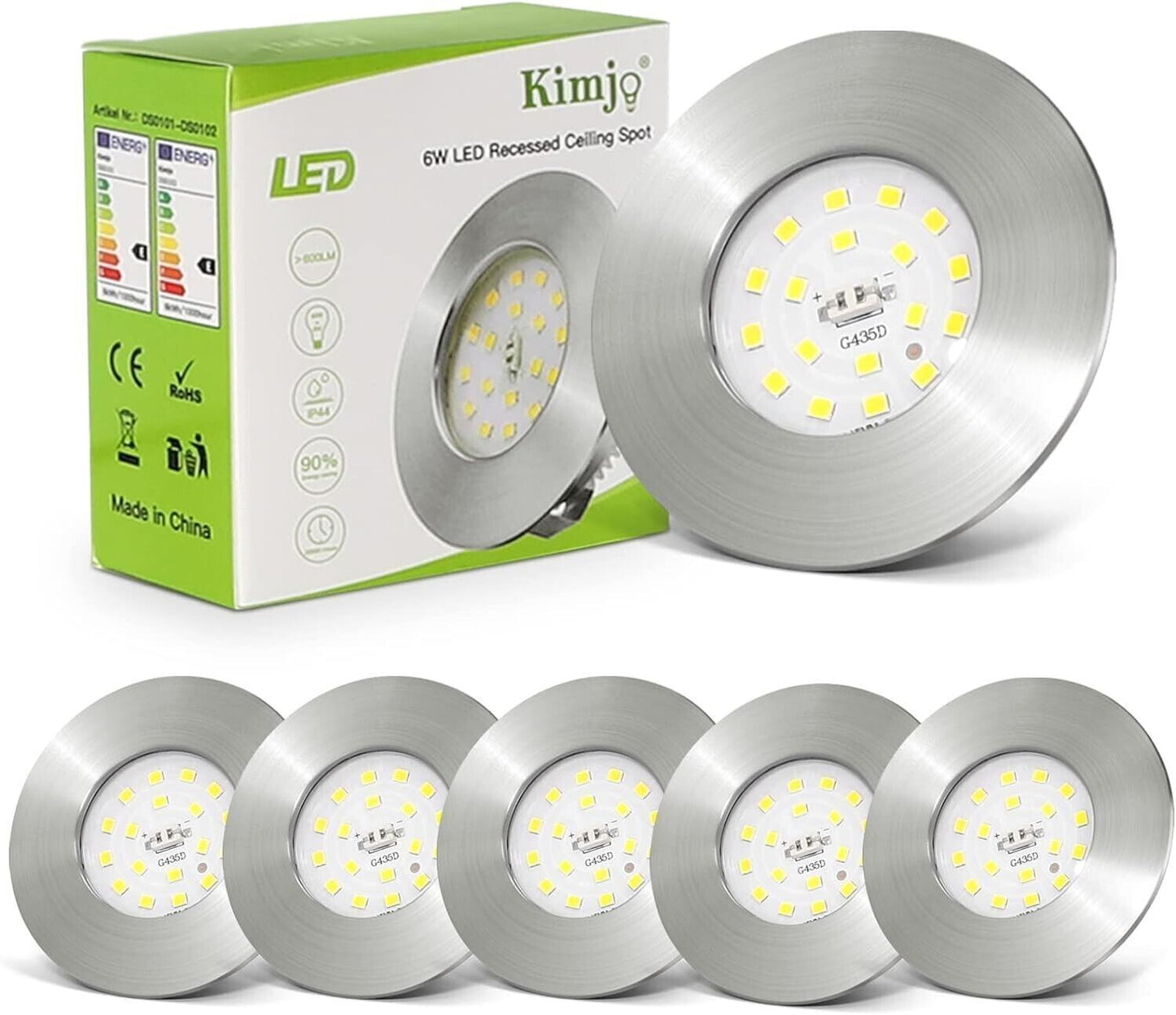 Faretto LED da Incasso 230 V 6 W Bianco Caldo 3000 K - Faretti LED Piatto
