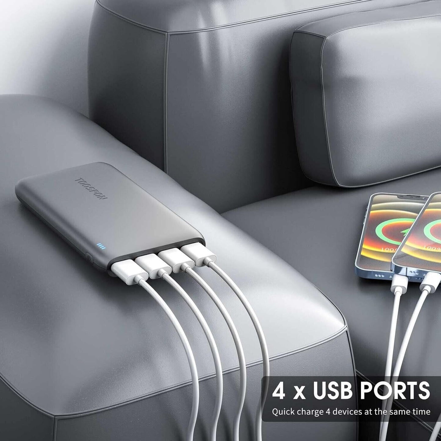 Batteria esterna 50000 mAh Powerbank, 4 Output & 2 Input, caricatore portatile