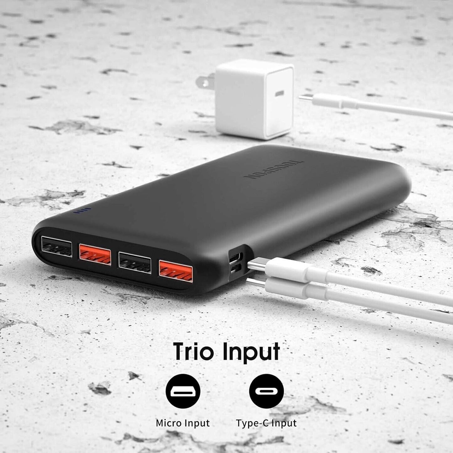 Batteria esterna 50000 mAh Powerbank, 4 Output & 2 Input, caricatore portatile