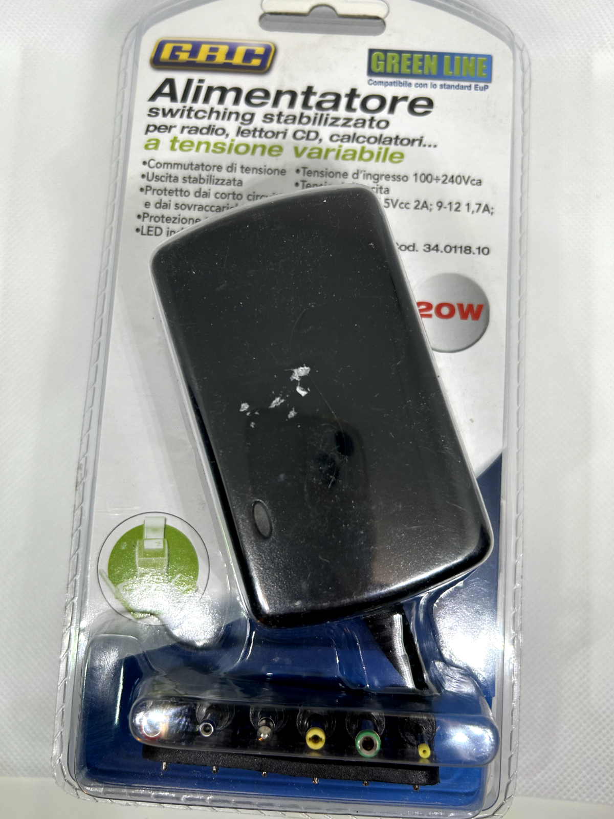 GBC ALIMENTATORE A TENSIONE VARIABILE UNIVERSALE SWITCHING REGOLABILE 20W (2,5A)