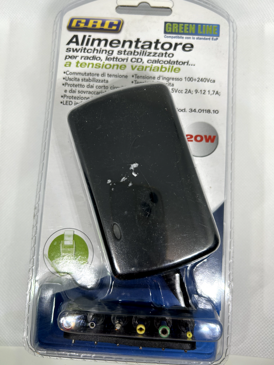 GBC ALIMENTATORE A TENSIONE VARIABILE UNIVERSALE SWITCHING REGOLABILE 20W (2,5A)
