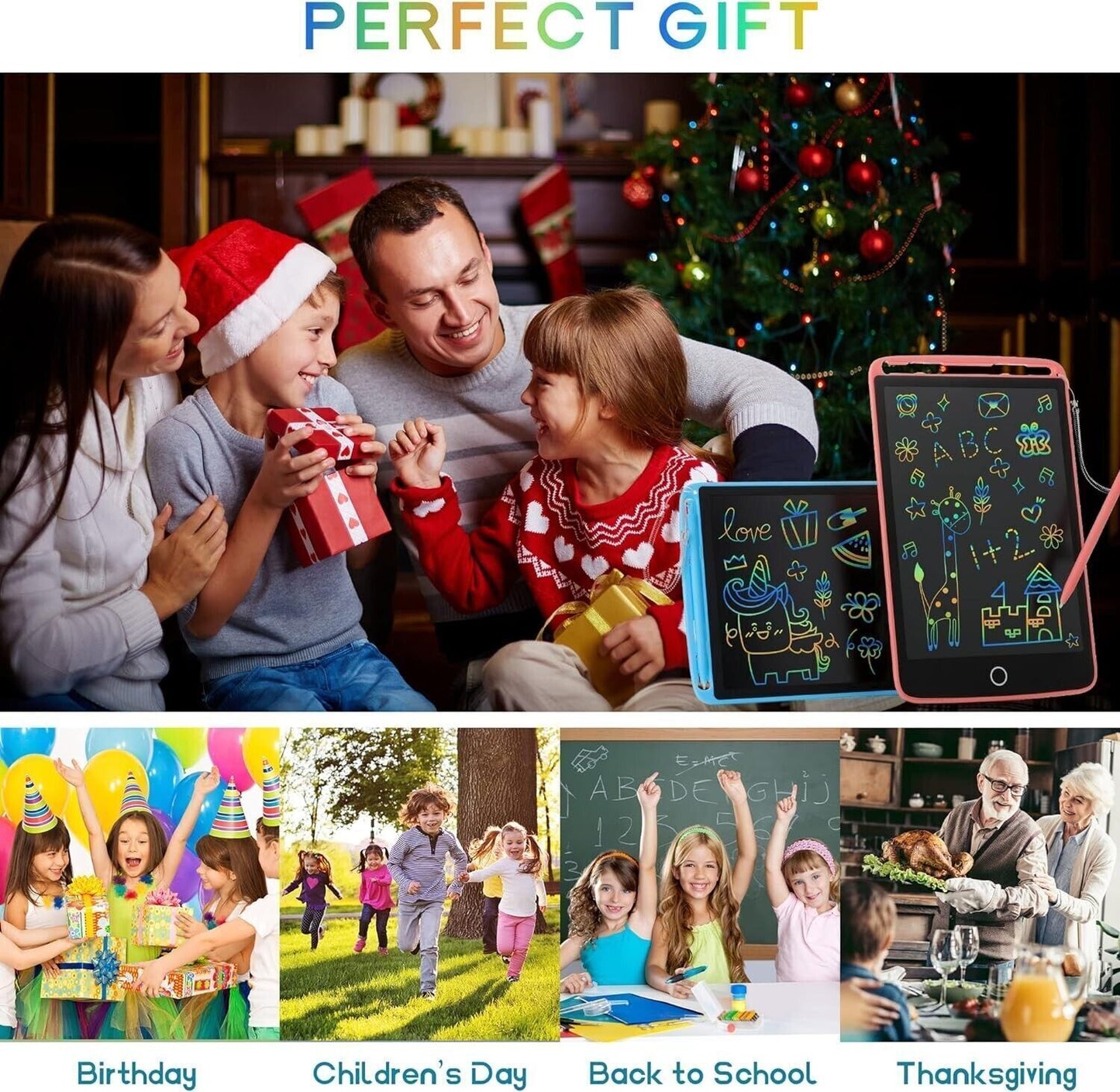 Tablet per bambini, 2 pezzi, tavoletta da scrittura a colori, tavoletta da diseg