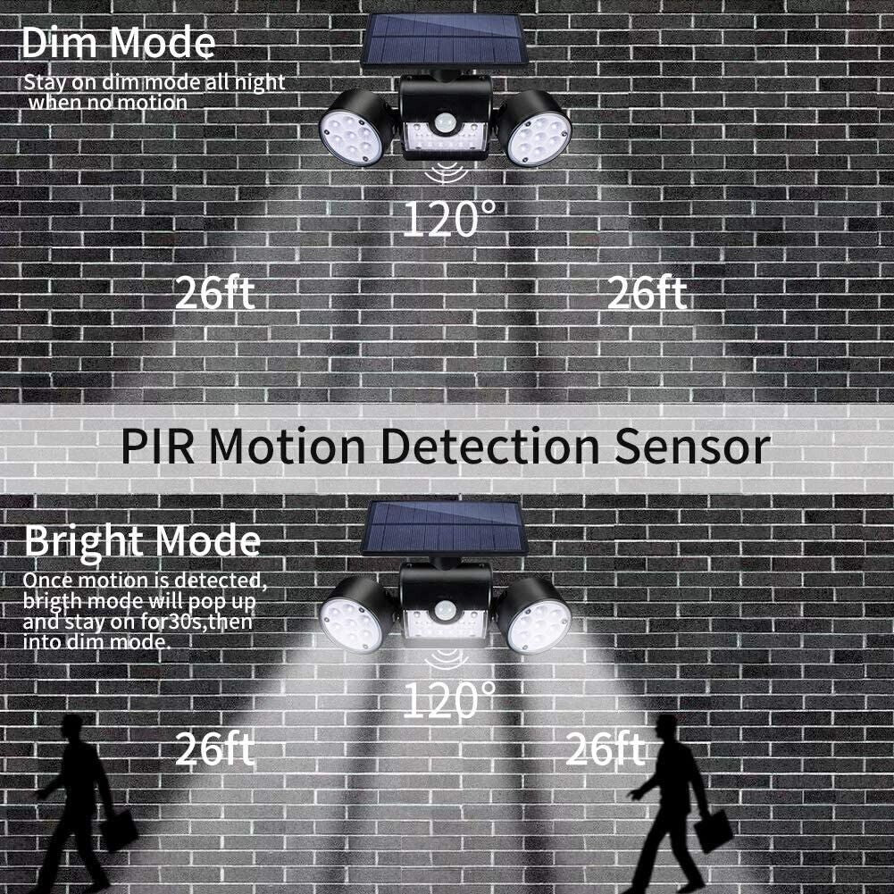 Luce Solare Esterno, 30 LED Lampada Solari da Esterno con Sensore di Movimento